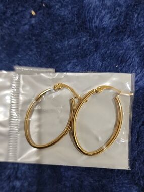 Classic Gold Hoop Earrings for Women - Polished Lightweight Hoops